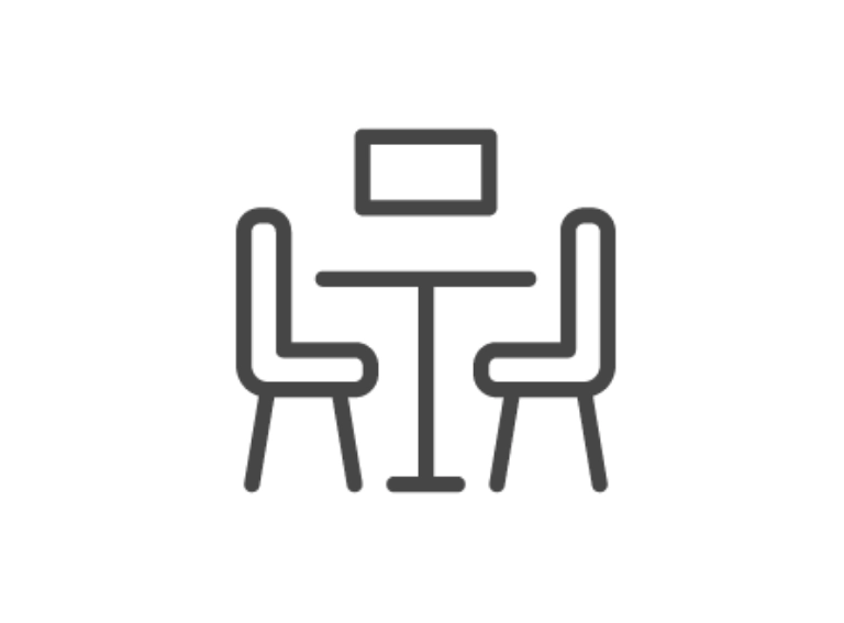 ikona jadalni stół i 2 krzesła